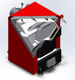 Розріз твердопаливного котла ГРІНБЕРНЕР